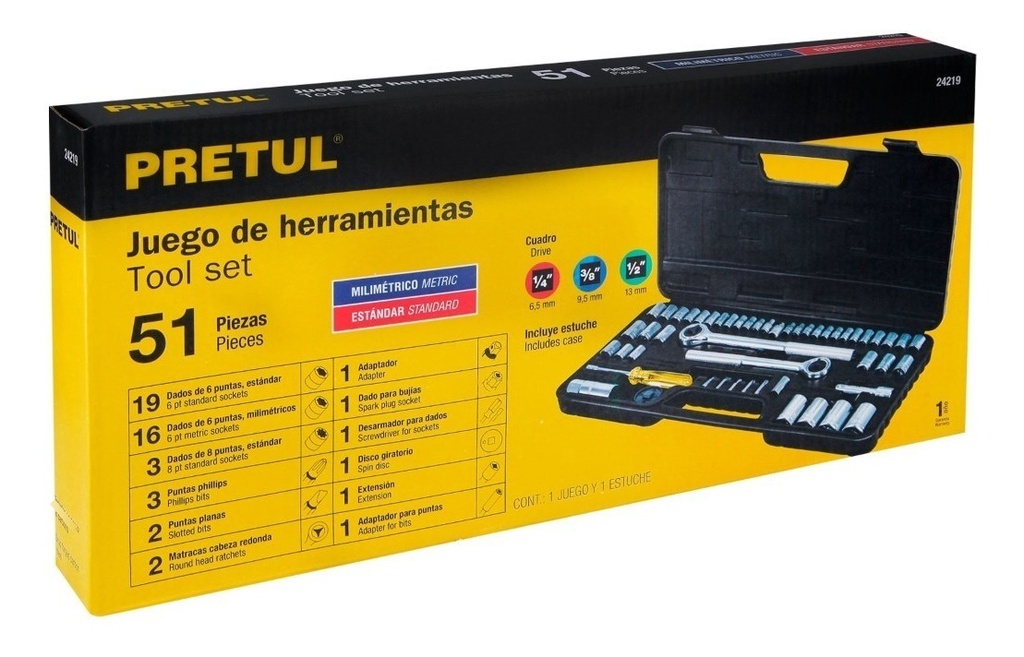 Herramientas Jgo  51 piezas TRUPER 24219 SET-51 Jueg