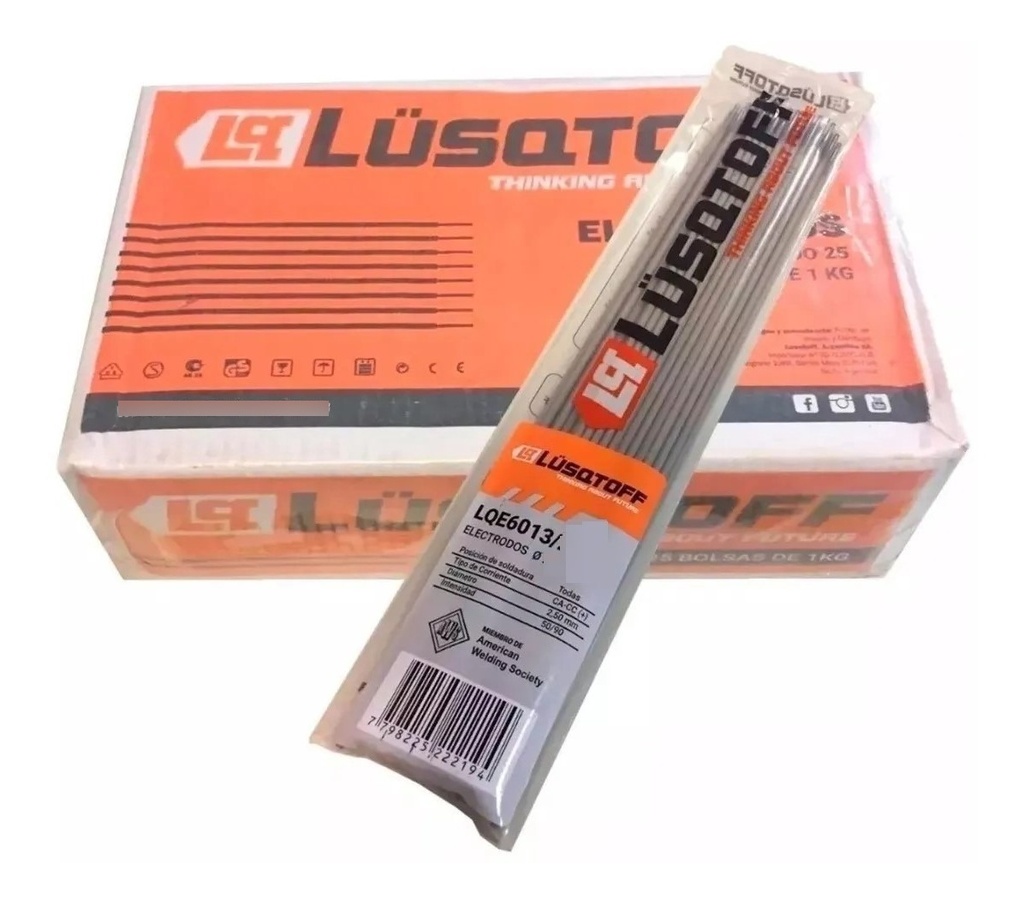 Electrodo  3,25mmD Ac carbono E6013 LUSQTOFF Electrodo LQ6013-325 kG