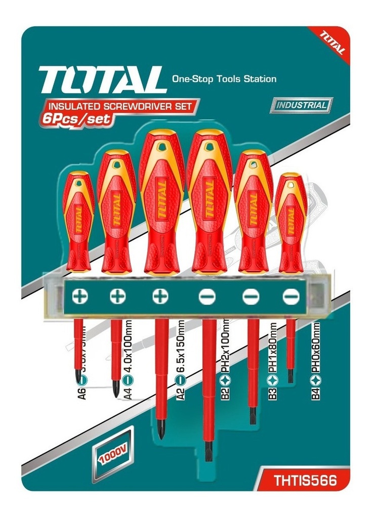 Destornilladores Jgo   6p planos-Phillips 1kV TOTAL THTIS566 XDA000600 Jueg