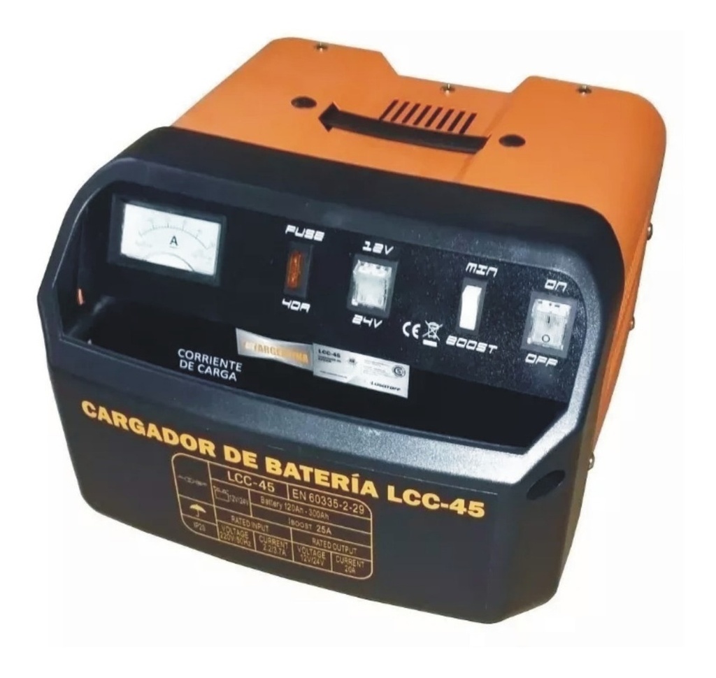 Cargador bateria  12-24V  30A c-pinza portat LUSQTOFF Cargador bateria LCC-45 nº