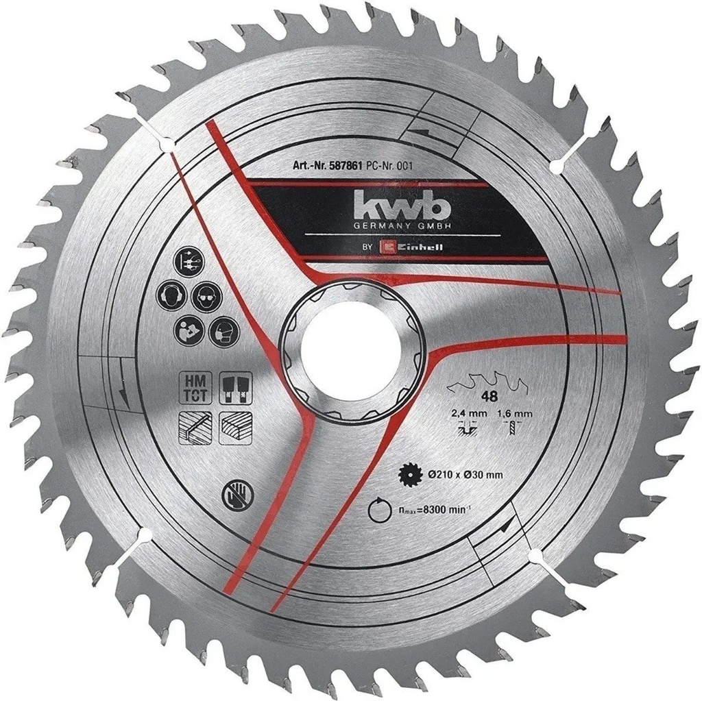 Hoja sierra circul D250 d30 3,2mm Z 48 49589351 EINHELL n°