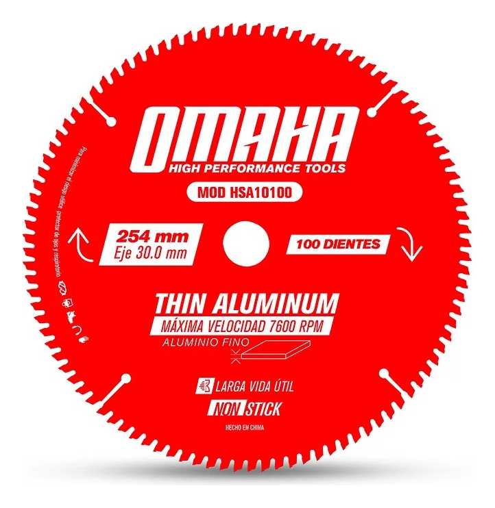 Hoja sierra circul D254 d25  Z100 p-alum HSA10100 OMAHA n°