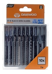 [AZ3D] Set Hoja Sierra Caladora 10pcs Daewoo DWKIT10JS Madera Acople Rápido T